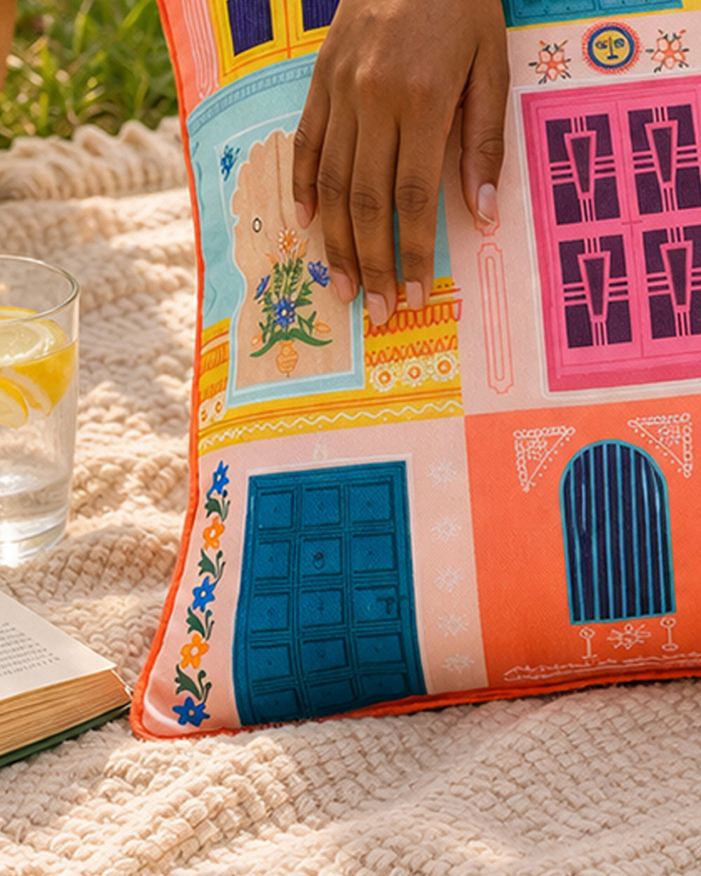 Haveli Windows Cushion| Citrus Zest