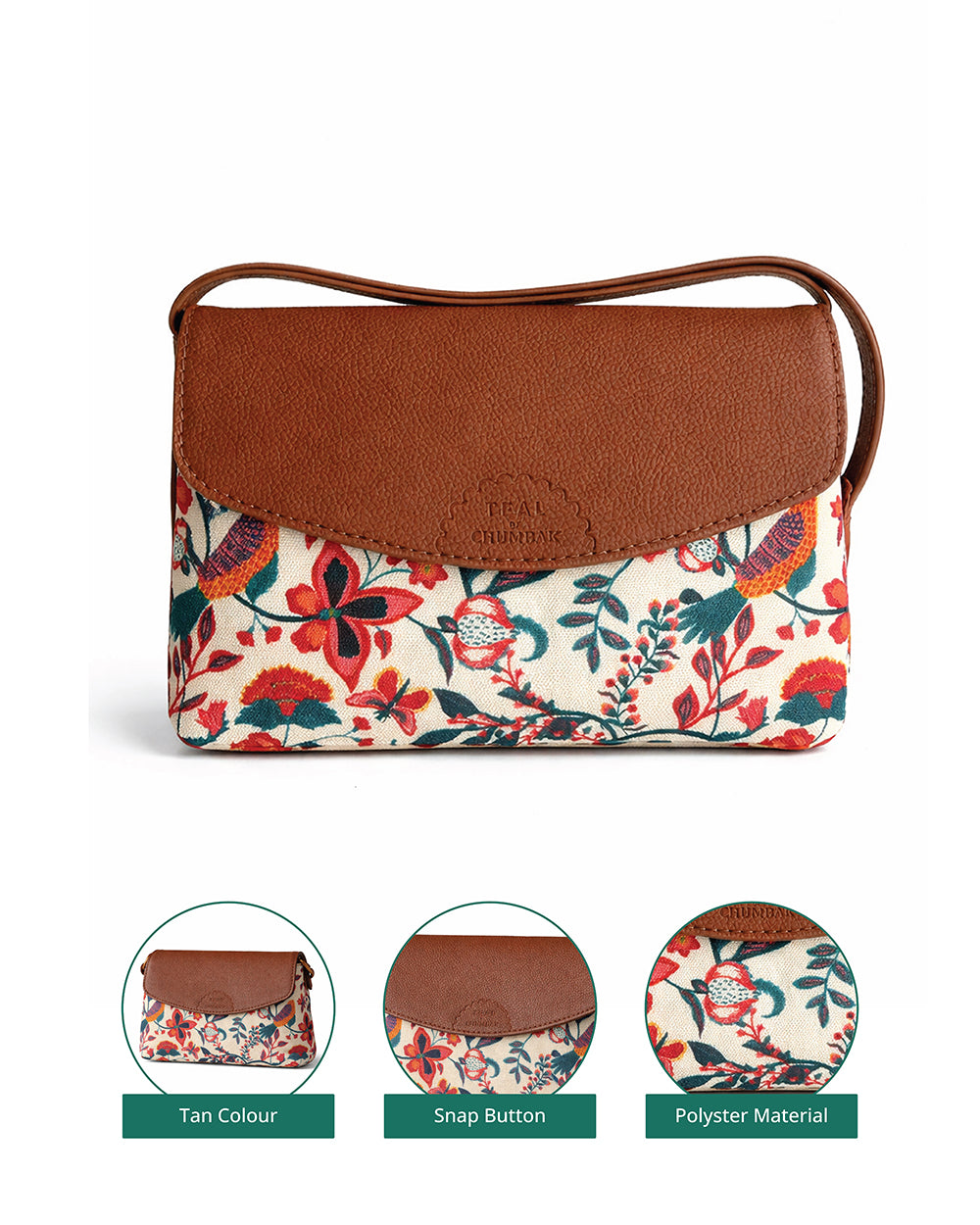 Teal by Chumbak  Bahaar Flap Away Sling
