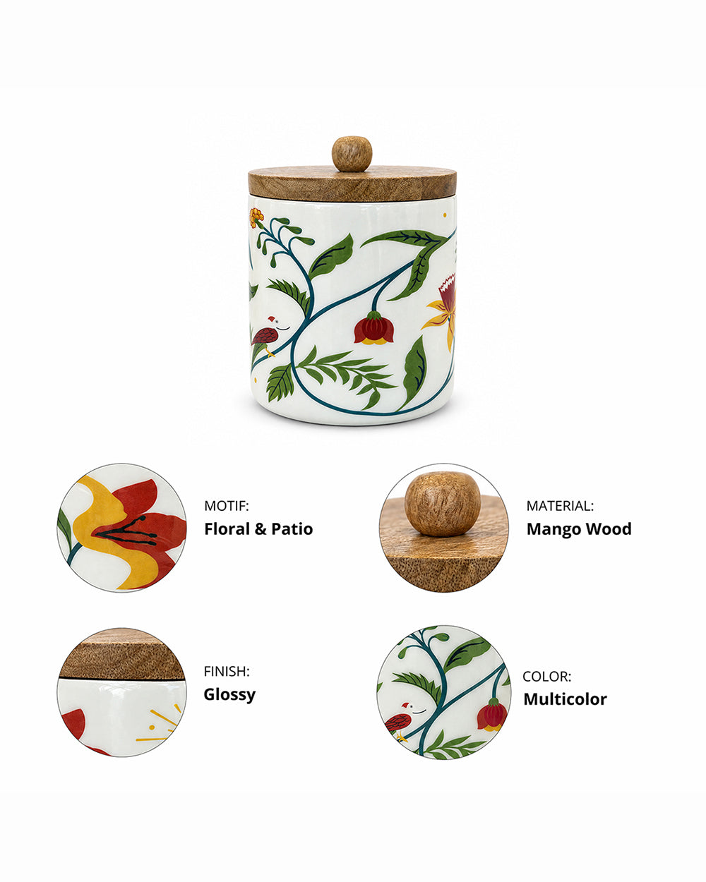 Guldasta Wooden  Jar | Haveli Socials