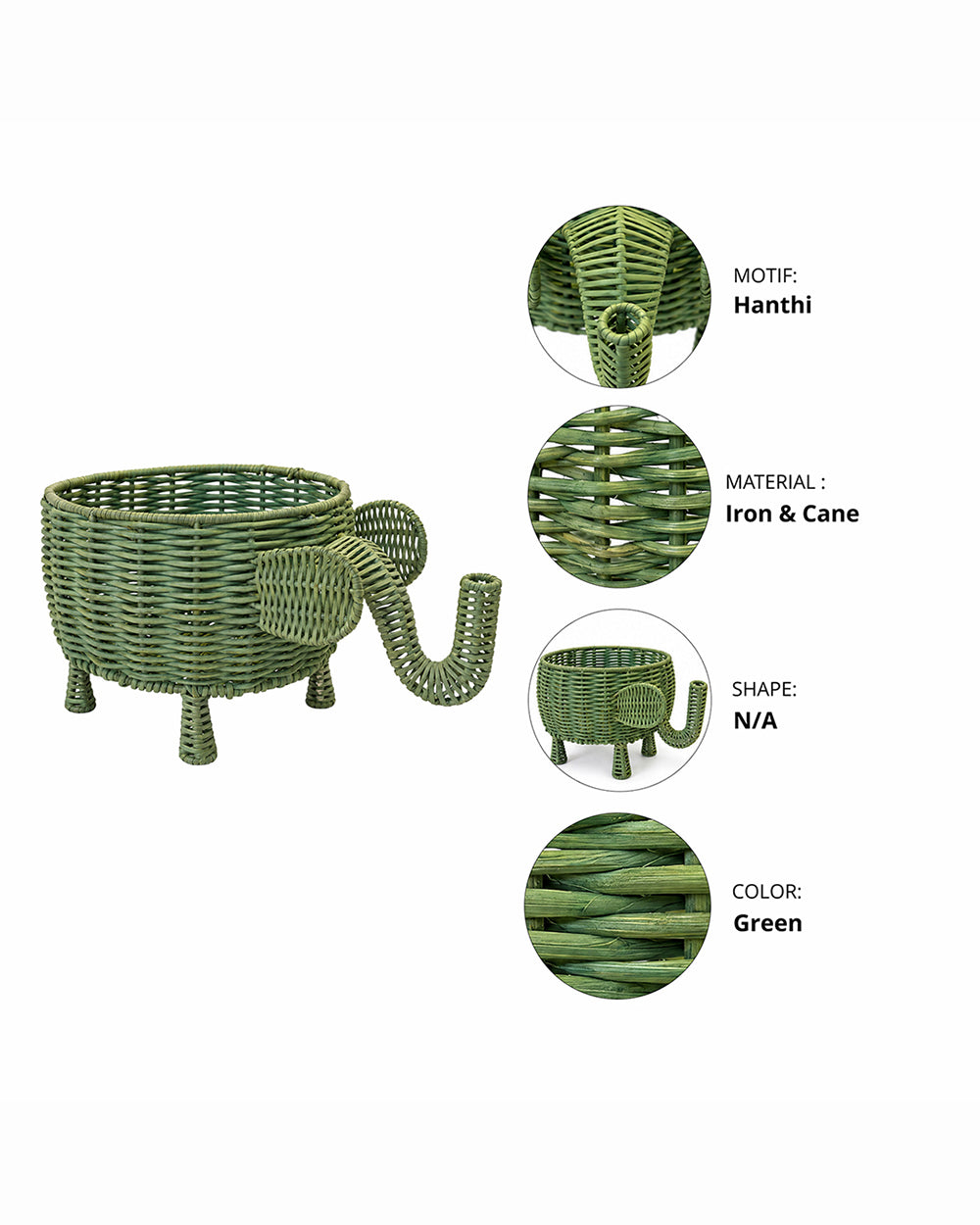 Tusker Tamasha Rattan Basket | Haveli Socials