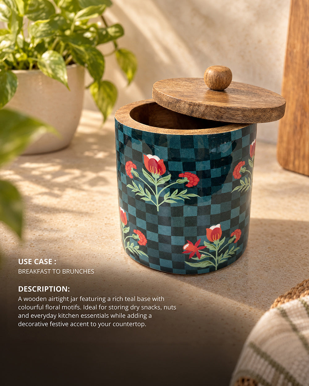 Patio Wooden  Jar | Haveli Socials