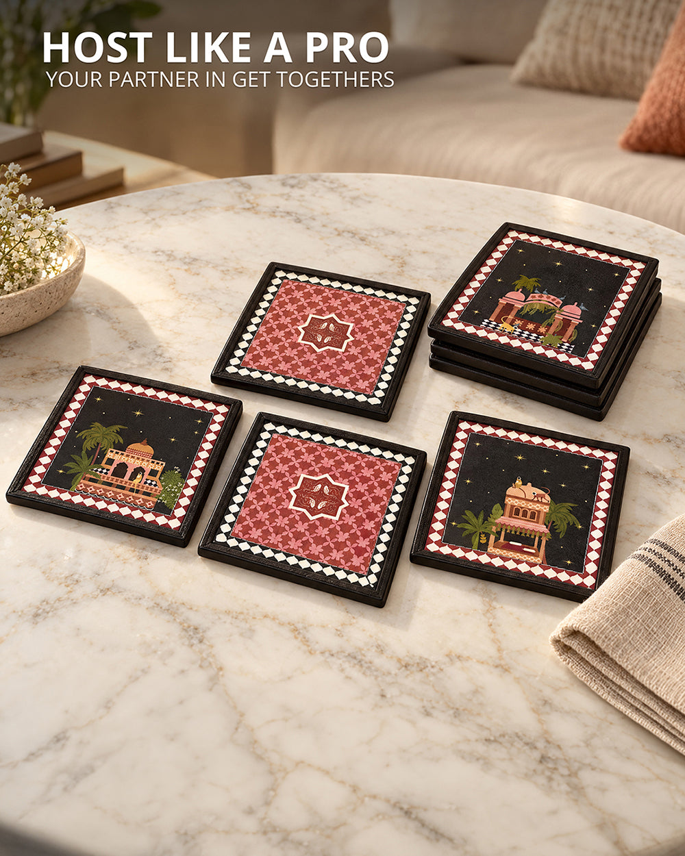 Tilla Coasters Set of 6 | Haveli Socials