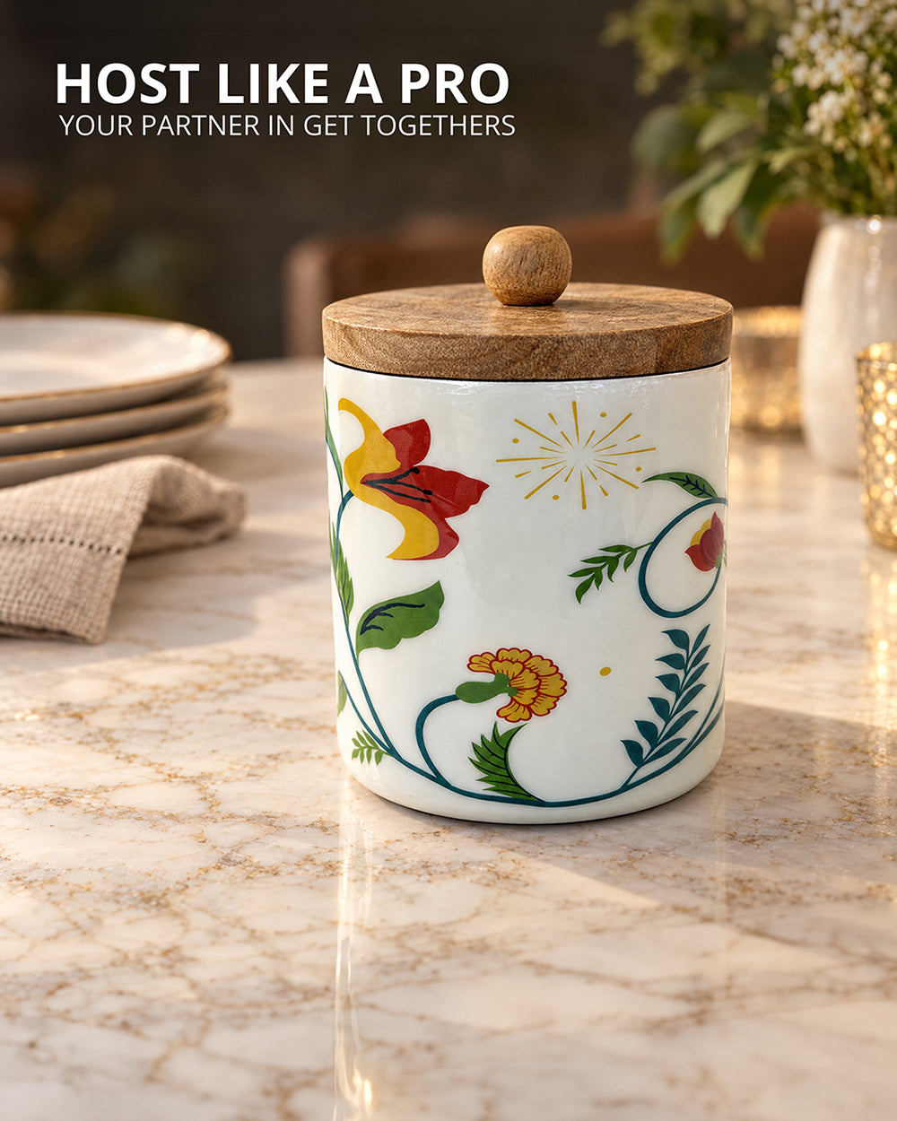 Guldasta Wooden  Jar | Haveli Socials