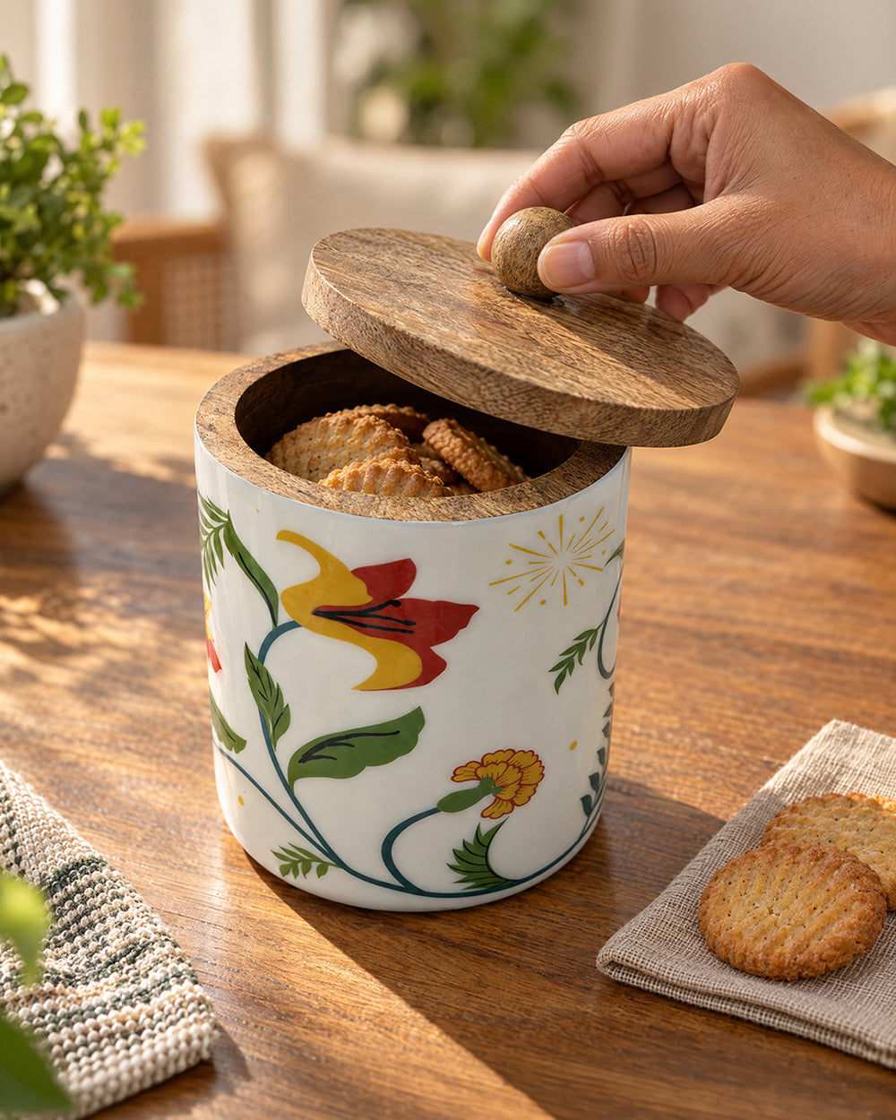 Guldasta Wooden  Jar | Haveli Socials