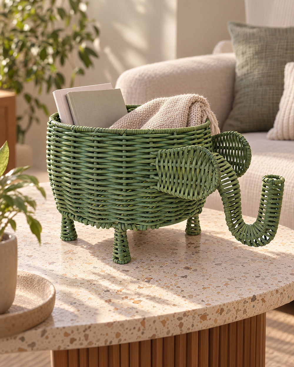 Tusker Tamasha Rattan Basket | Haveli Socials