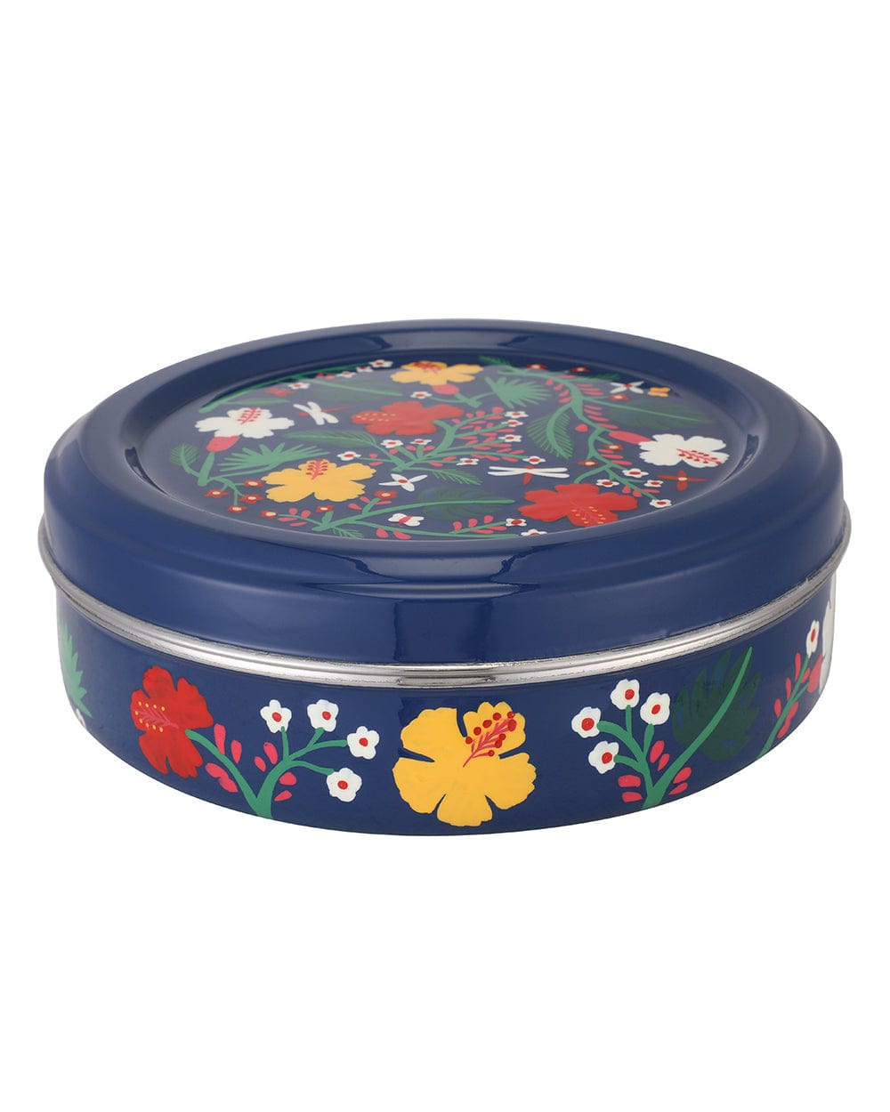 Chumbak Misty Forest Steel Spice Box - Blue