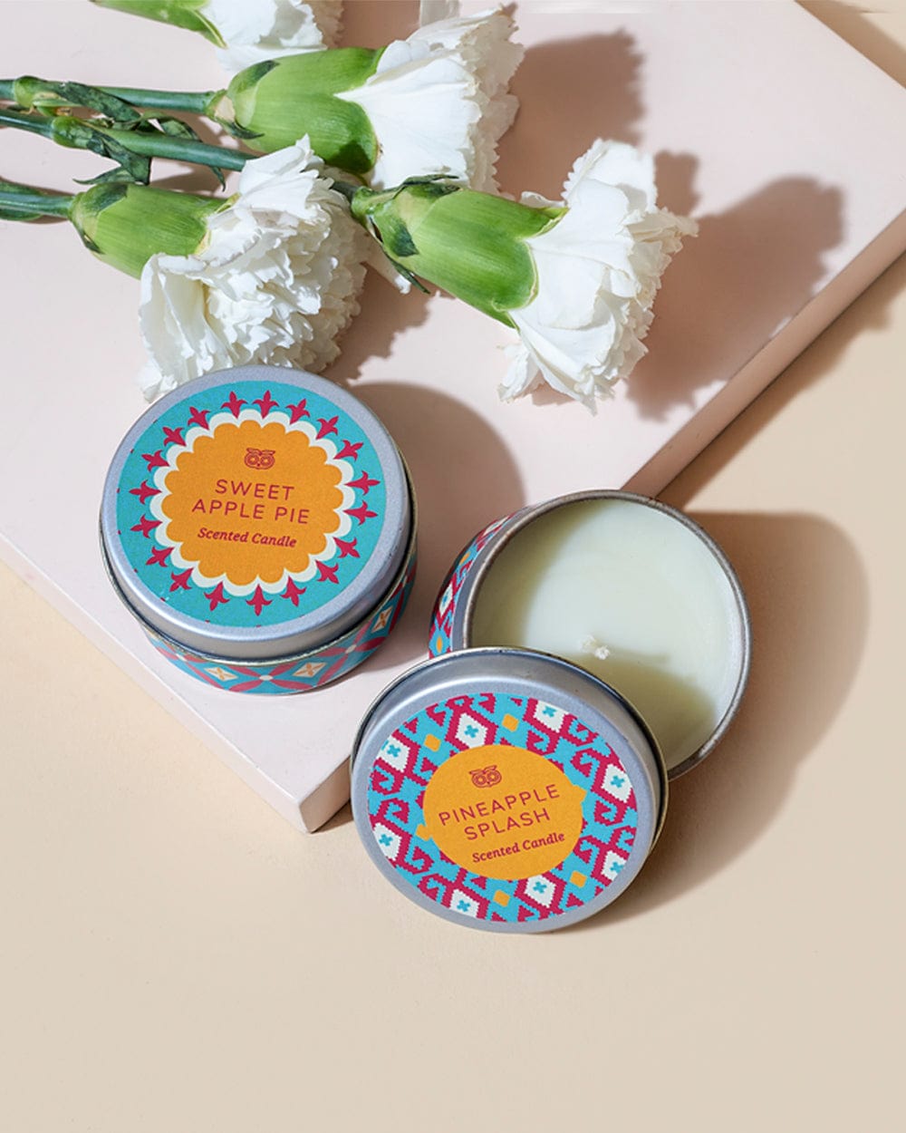 Chumbak LIT Evenings Gift Box -  Mini Candle Tins Set of 2