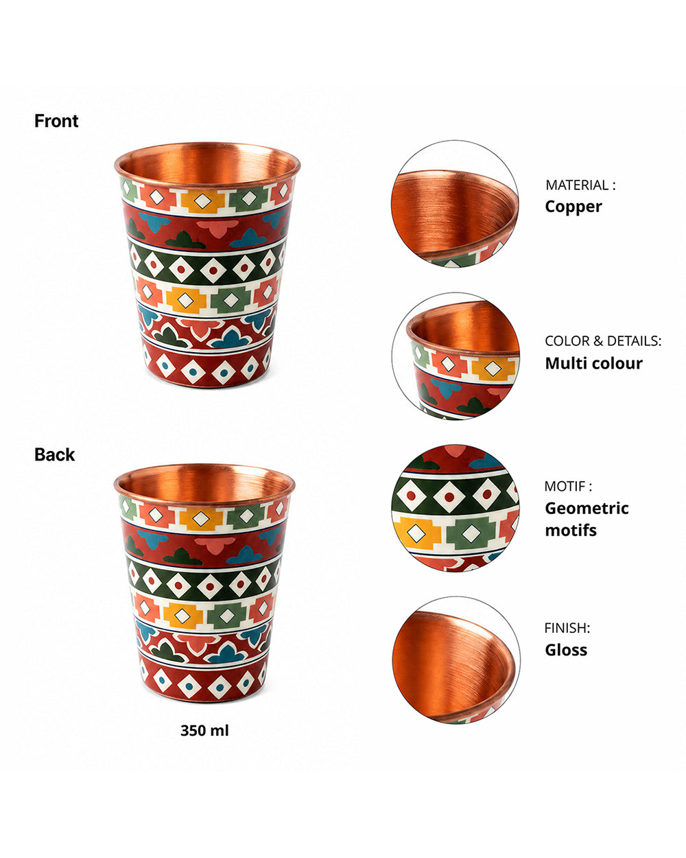 Folklore Copper Tumbler - 350 ml | Forest Folklore
