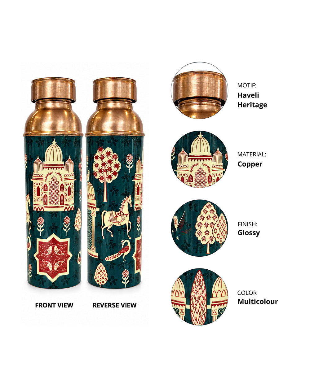 Tilla On The Go Copper Bottle | Haveli Socials