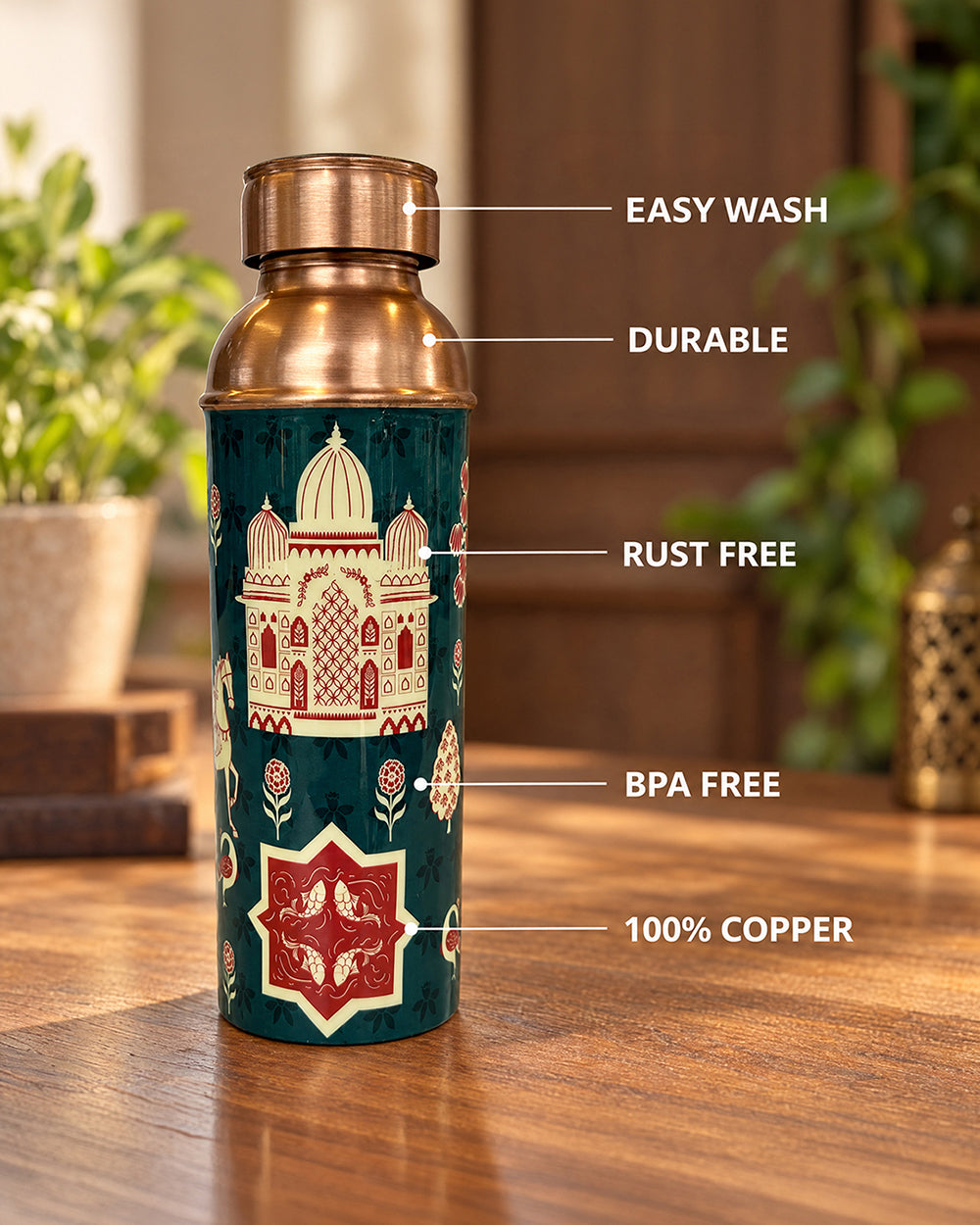 Tilla On The Go Copper Bottle | Haveli Socials