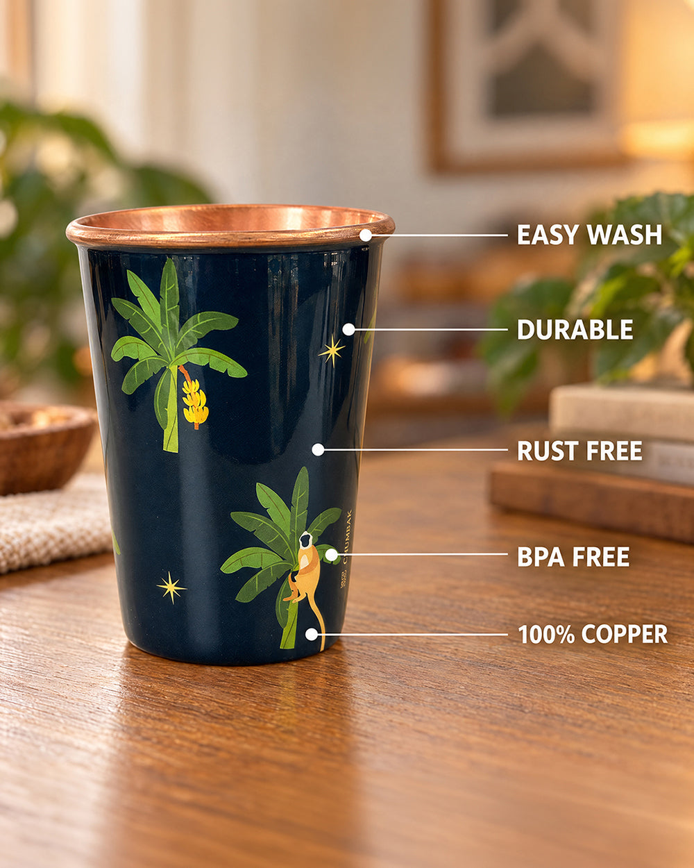 Monkey Business Copper Tumbler | Haveli Socials