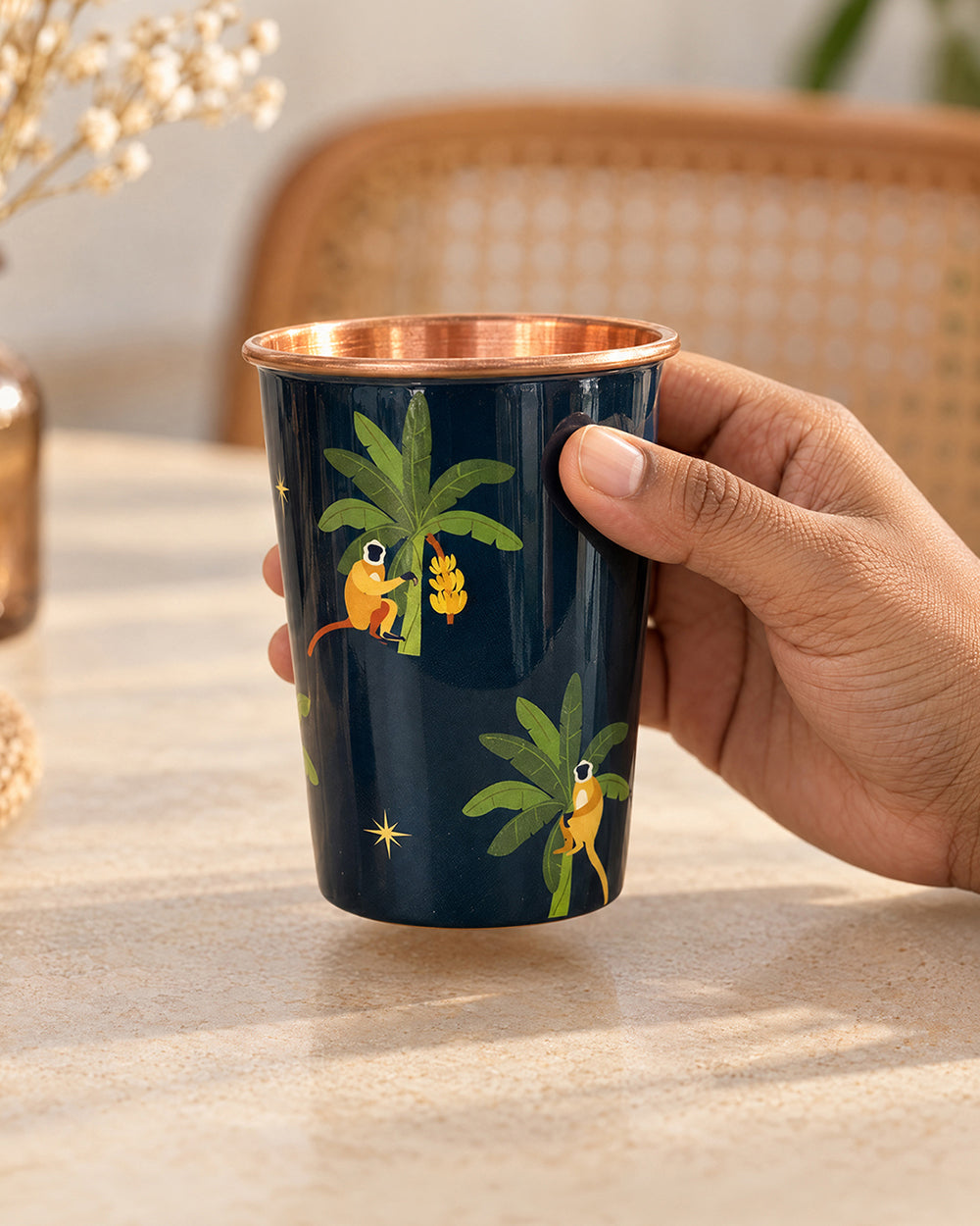 Monkey Business Copper Tumbler | Haveli Socials