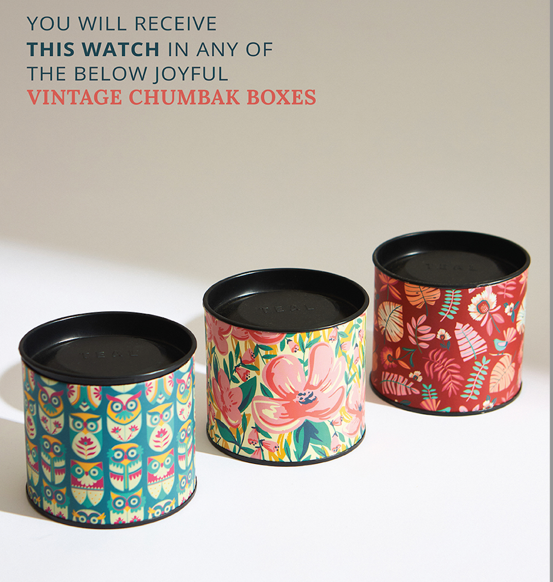 Teal by Chumbak Tropic Watch |Metal Link Strap - Navy