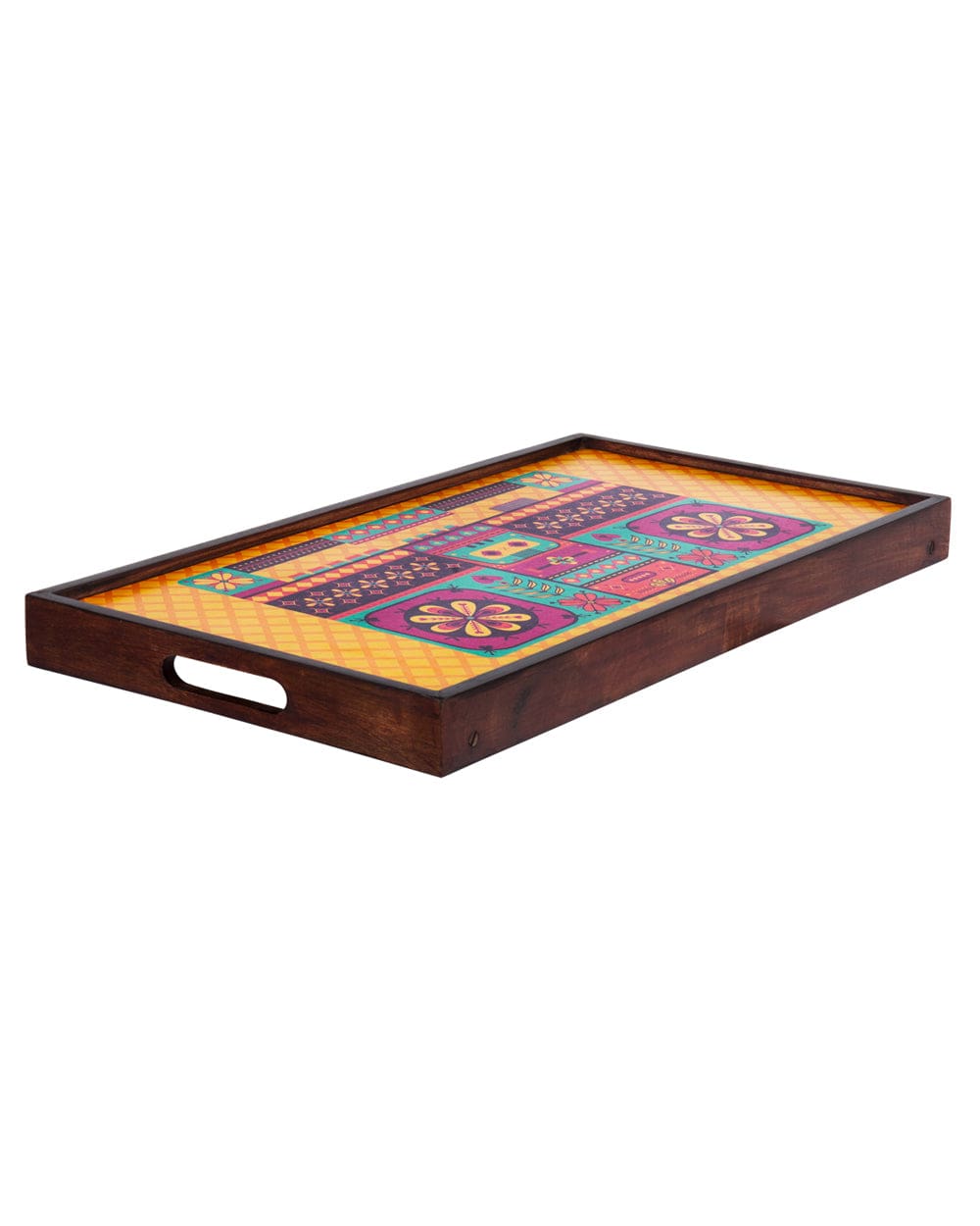 Chumbak Floral Boombox Foldable Breakfast Table- Yellow