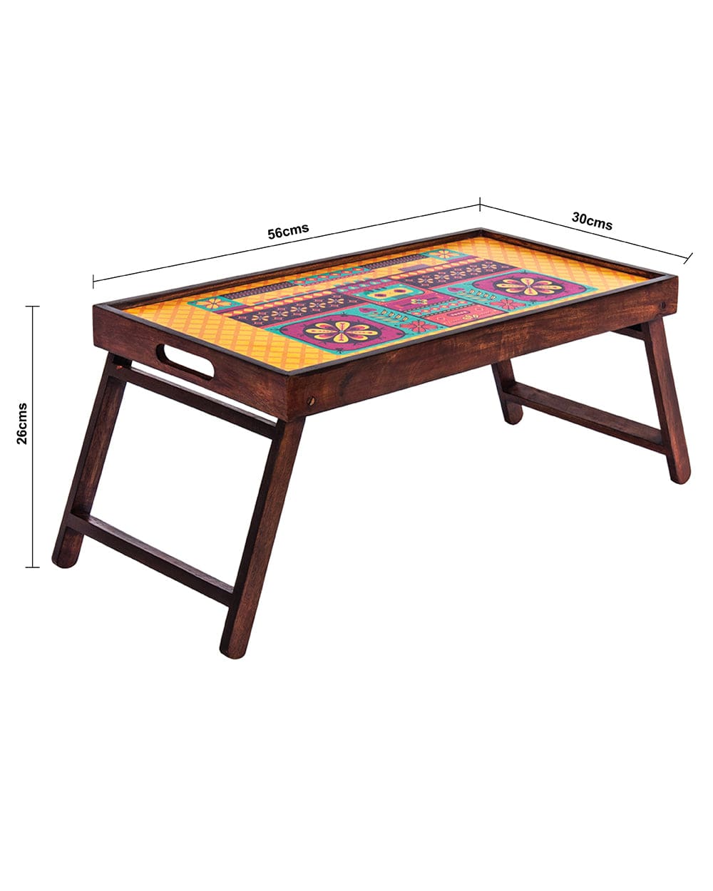 Chumbak Floral Boombox Foldable Breakfast Table- Yellow