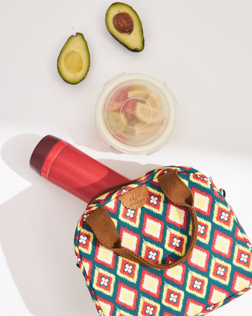 Teal By Chumbak Ikkat Glow Lunch Bag - Mini