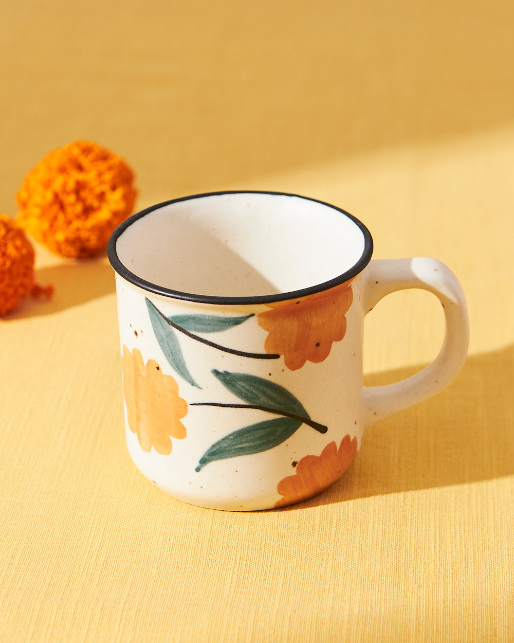 Marigold Mug| Handpainted Stoneware